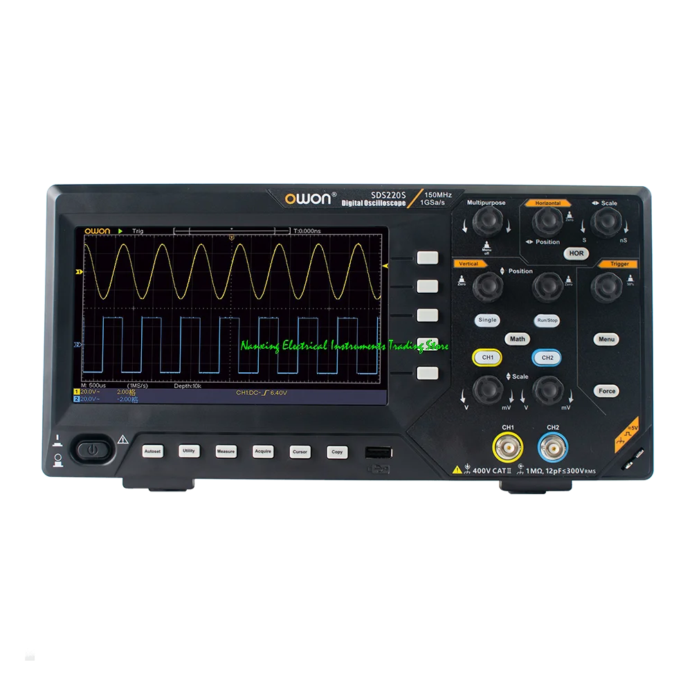 Owon SDS210 Digital Storage Dual-channel Oscilloscope+25MHz Signal Generator(SDS210S) 1GS/s real-time sampling rate 20M memory