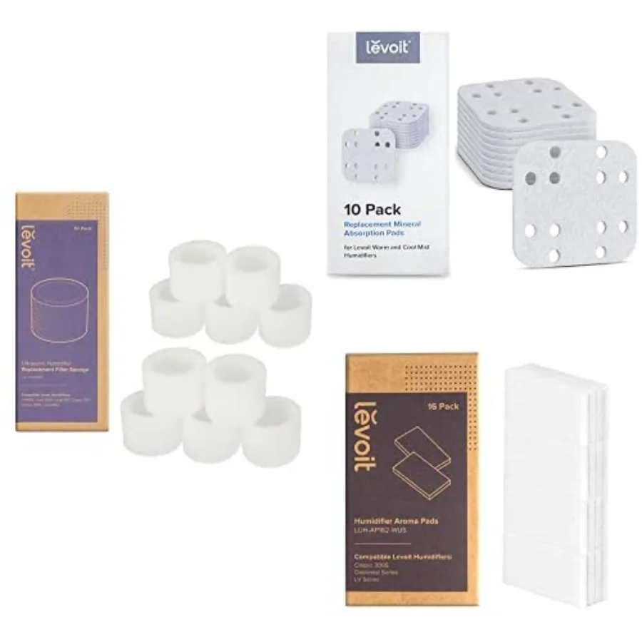 

10 Pack Humidifier Replacement Filters, 10 Pack Absorption Pads and 16 Pack Aroma Pads