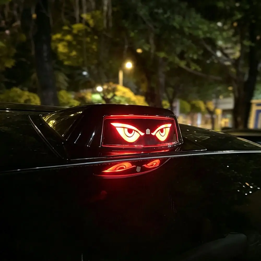 Solar Powered Eye of the Demon Roof Decorative Light Eye Pattern Remote Control Car Roof Warning Light Waterproof LED Roof Light