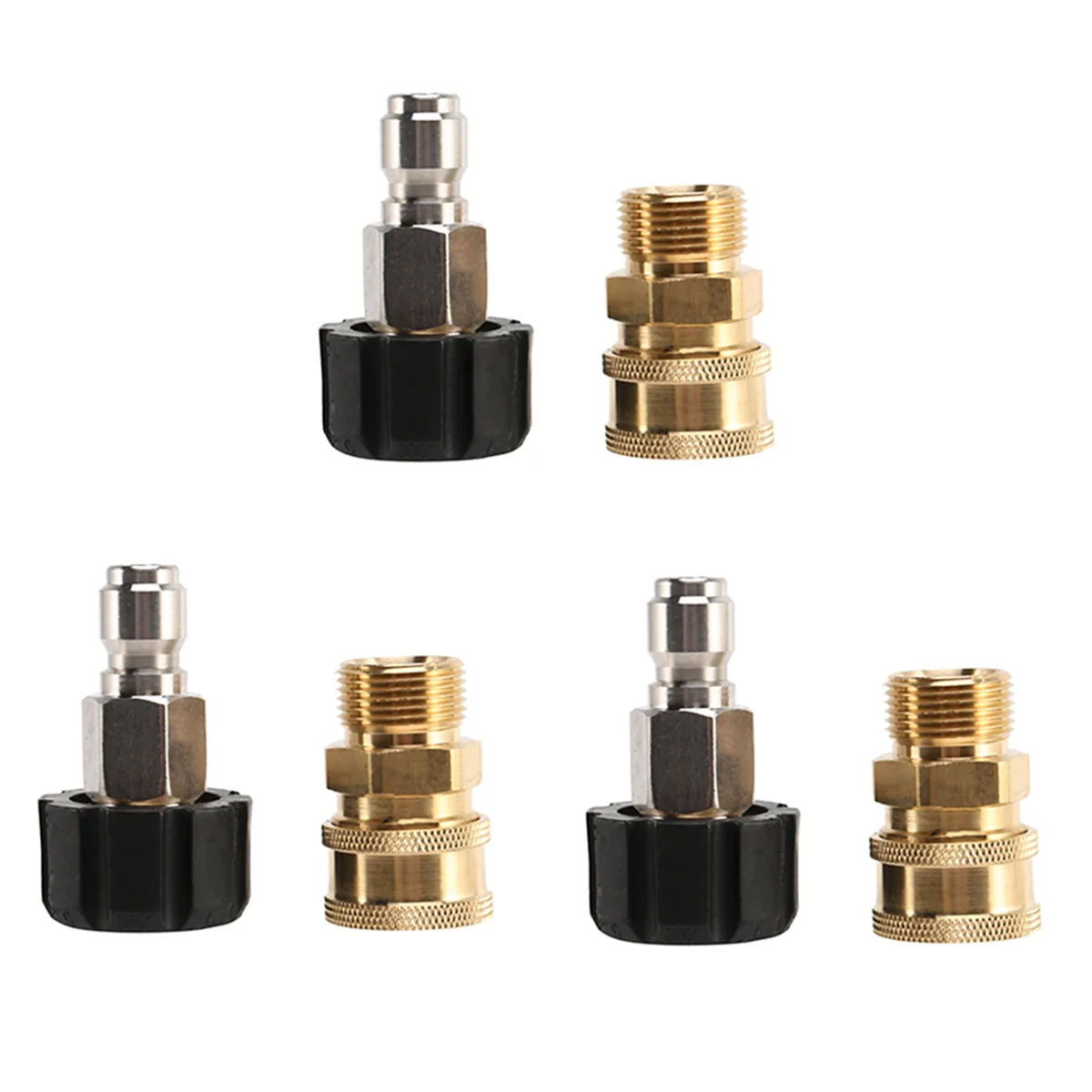 

3X High Pressure Washer Adapter Set Quick Connect Kit, Metric M22-15mm, TWIS292