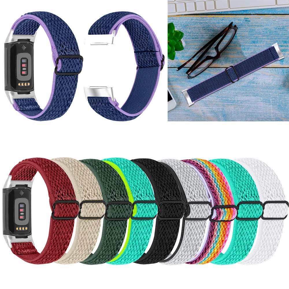 حزام نايلون لـ Fitbit Charge5 6 ملحقات الساعة الذكية سوار معصم رياضي لـ fitbit Charge3 4 حزام معصمه استبدال