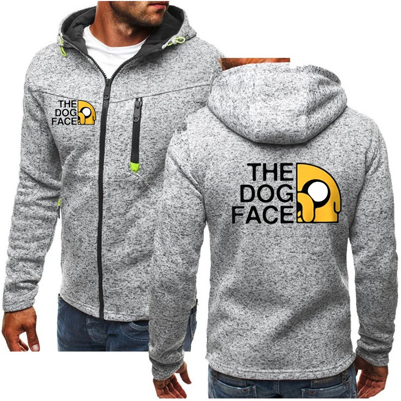 Autumn new men's fleece zipper hoodie THE DOG FACE printed casual and comfortable men's hoodie men's style