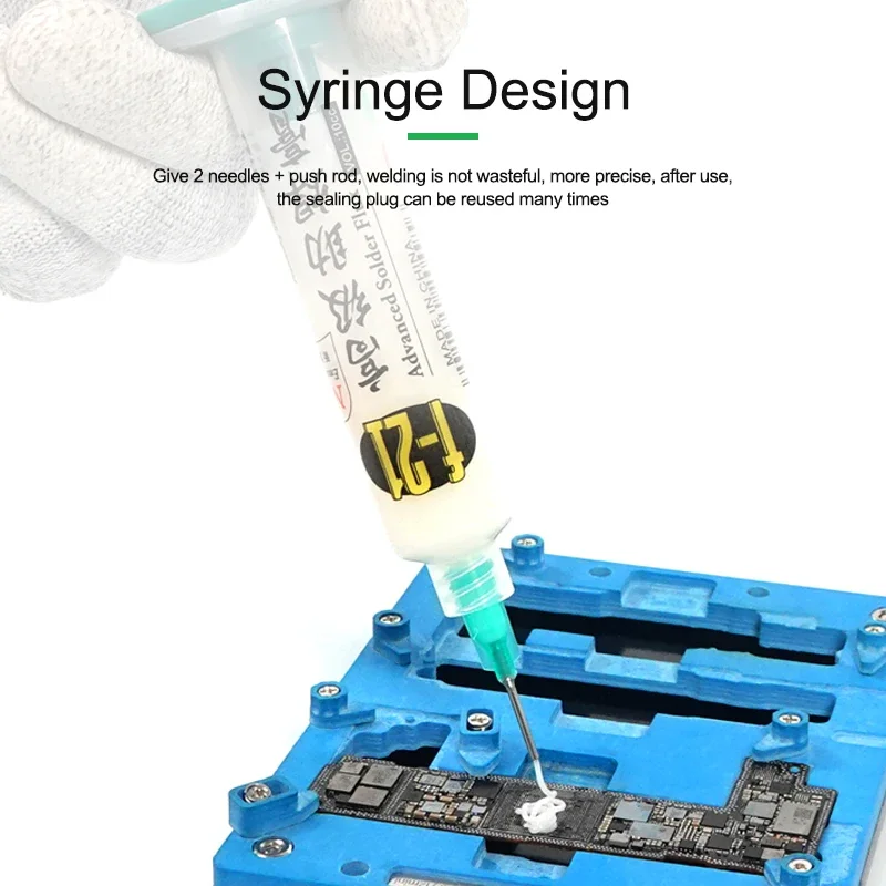 RELIFE F-21 10CC Lead-free and Halogen-free Tin Soldering Paste BGA PCB Rework Welding Flux Syringe Type Emulsified Solder