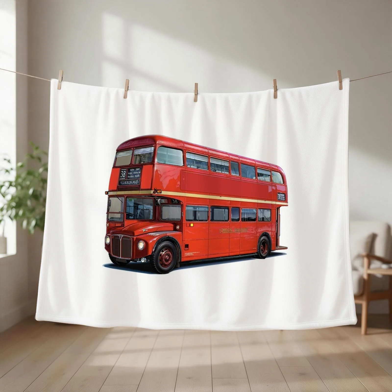 London Bus Throw Blanket Sofas anime Winter beds For Decorative Sofa Blankets