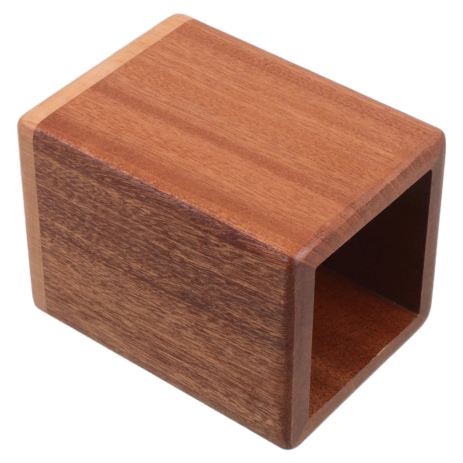Wooden Makeup Brush Holder Organizer Square Cosmetics Cup Compact Desktop Storage Box Makeup Brushes Organizer Vanity Bathroom