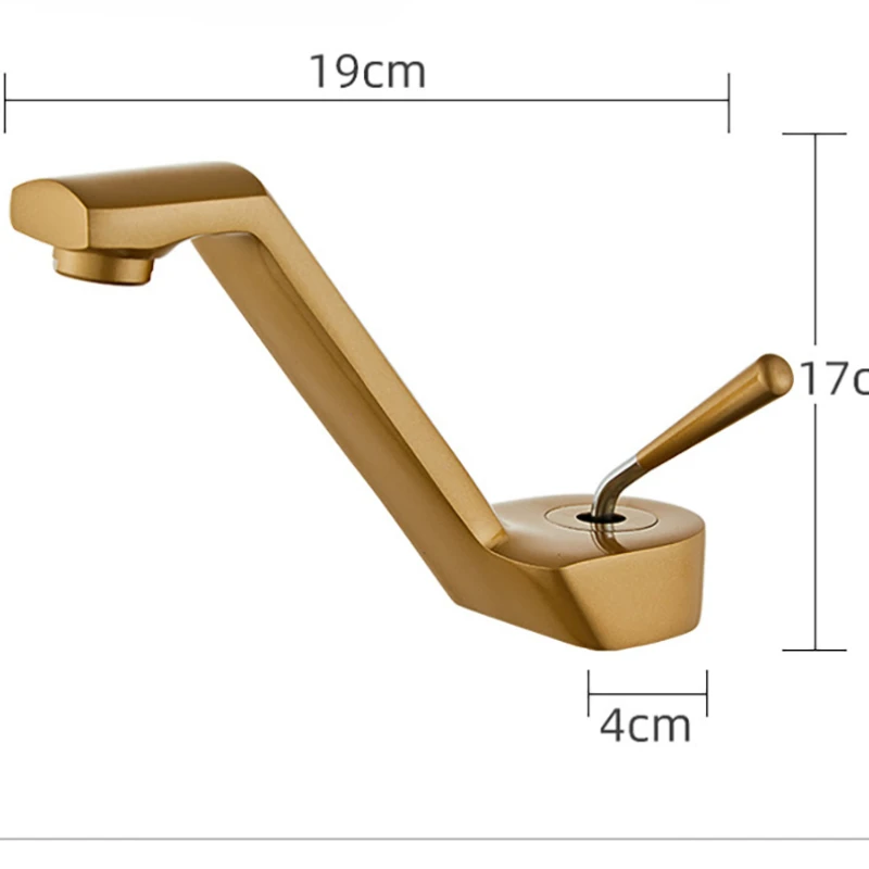 

Bathroom brass basin hot and cold water faucet bathroom cabinet washbasin simple light luxury brushed gold faucet