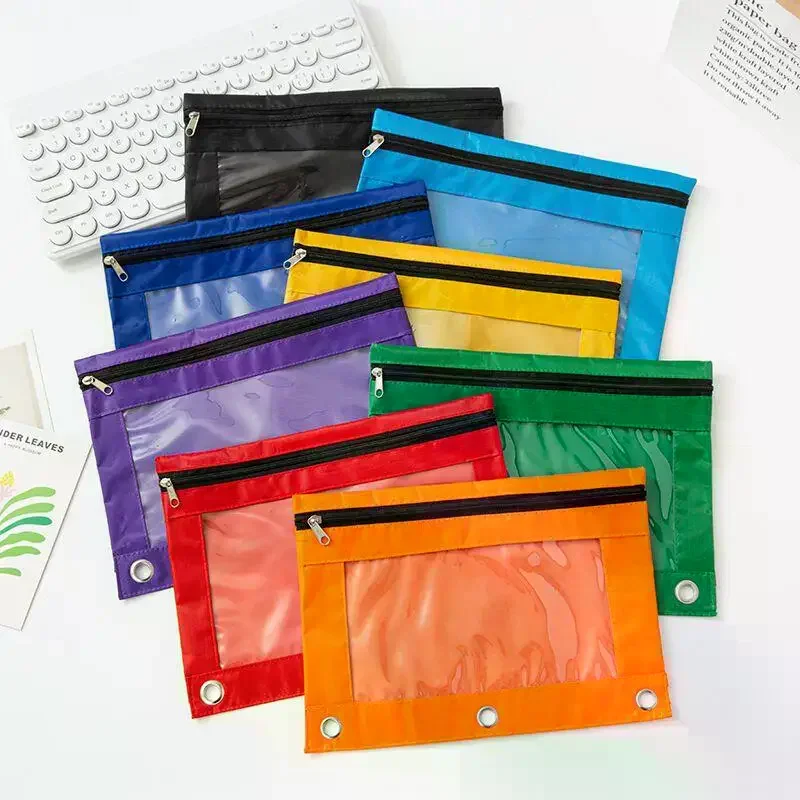 Multicolor Zipper Pencil Pouches With Clear Window And Waterproof Fabric Perfect For School Office And Daily Use