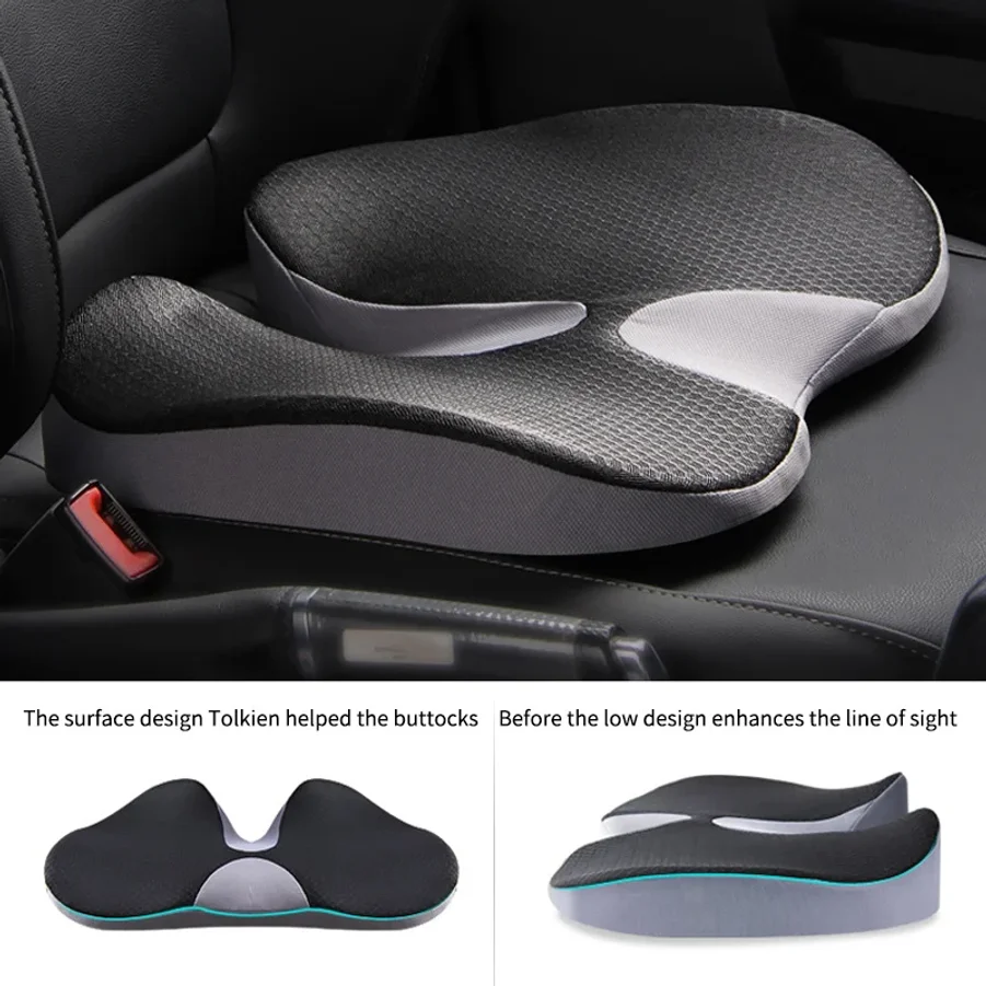 FULLHOT Non Slip Orthopedic Memory Foam Prostate Cushion for Tailbone Sciatica Back Pain Relief Comfort Chair Car Seat Soft Pad