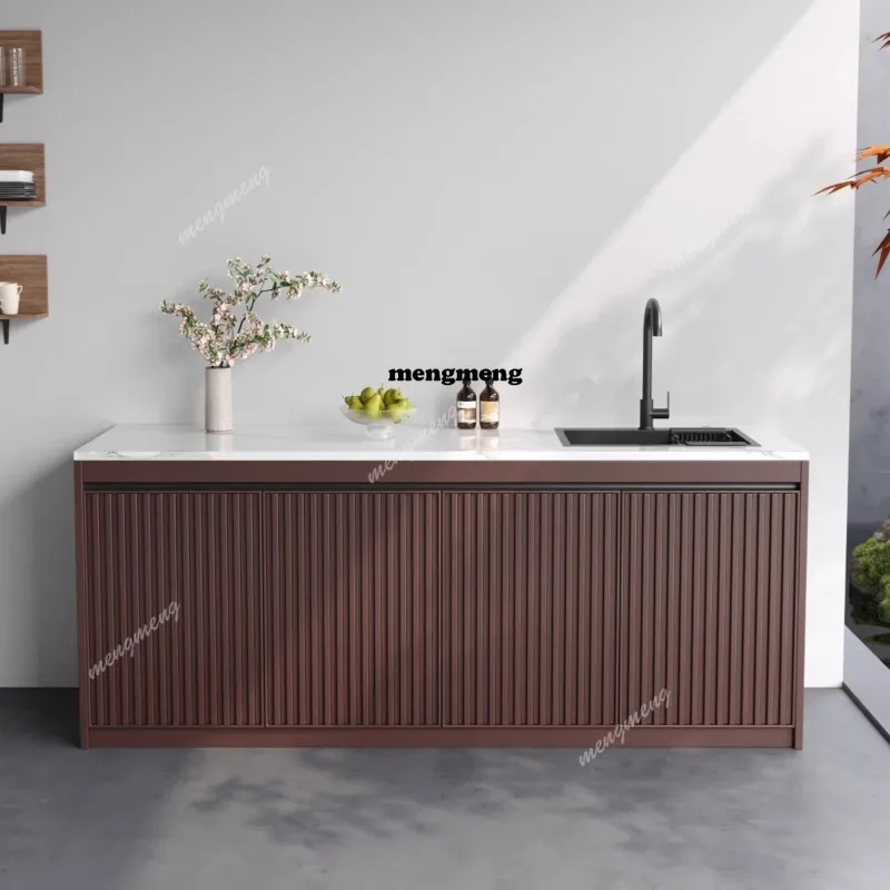Outdoor courtyard washbasin balcony sunscreen aluminum alloy sink integrated wash basin garden custom console
