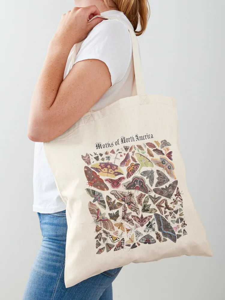 

Moths of North America Tote Bag Canvas shoulder bag custom fabric bag shopping logo custom tote