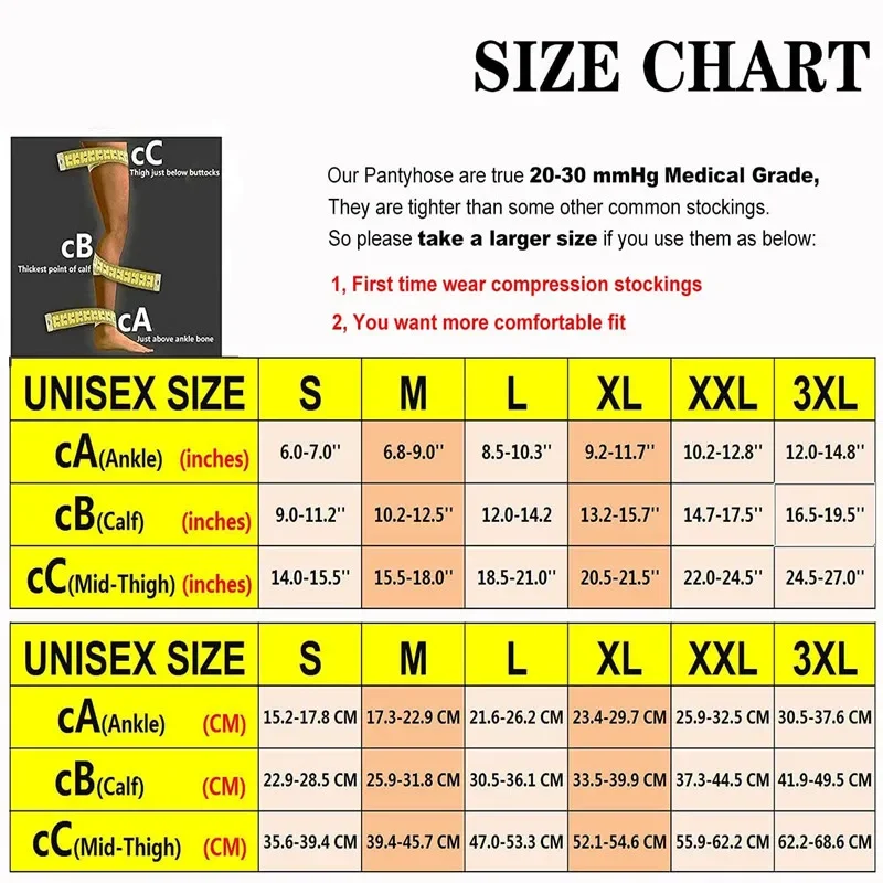 Medical Compression Pantyhose 20-30 MmHg Opaque Support Pantyhose Women Nursing Compression Tights Swelling Varicose Veins Edema