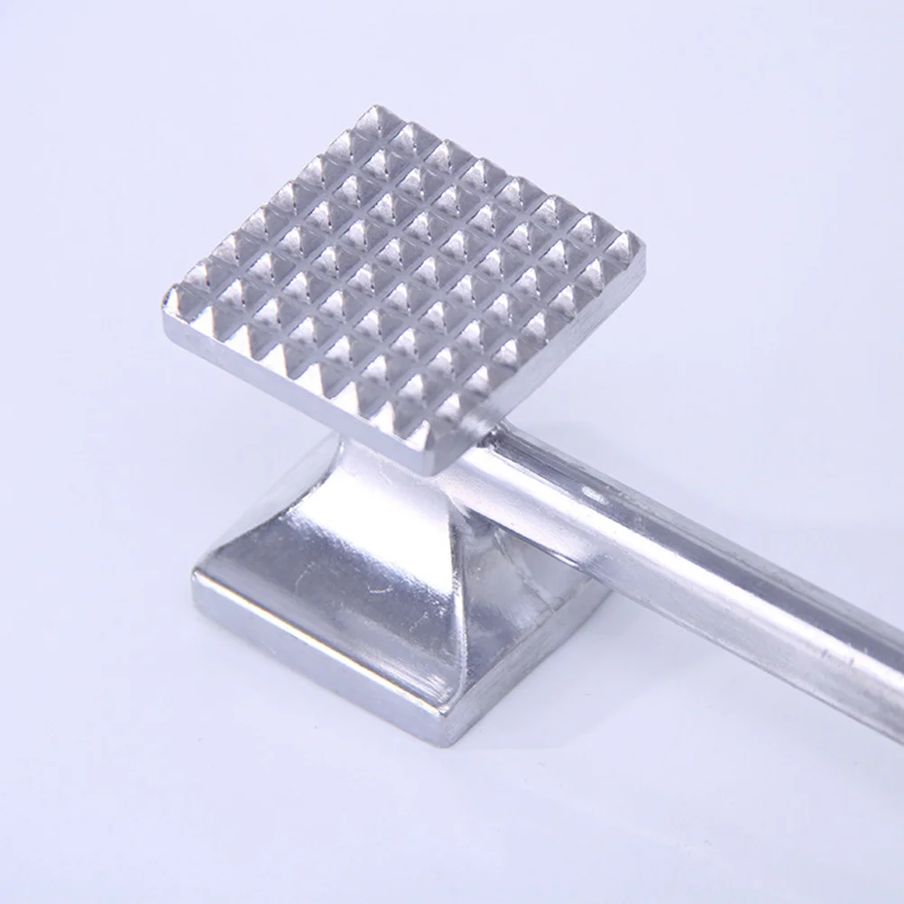 

Premium Kitchen Hammer Steak Meat Tenderizer Tool Square Beef Mallet Pork Pounder Two Sides Black Aluminum Alloy Multifunctional