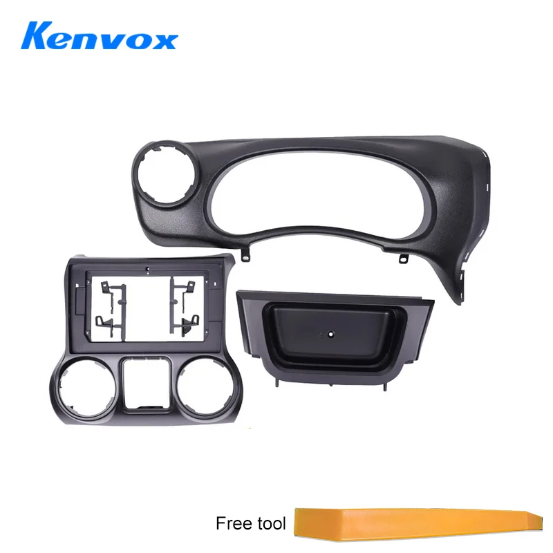 

Car Radio Fascia Installation Panel For Jeep Wrangler 3 JK 2010 - 2018 Android 2 Din Stereo Mounting Bezel Faceplate Frame Kit