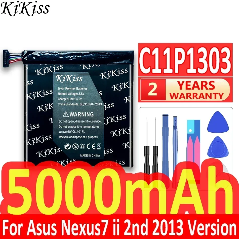 

Аккумулятор KiKiss 5000 мАч C11P1303 для Asus Google для Nexus 7 "7 II 2 2-го поколения 2013 ME571 ME57K ME57KL K009 K008