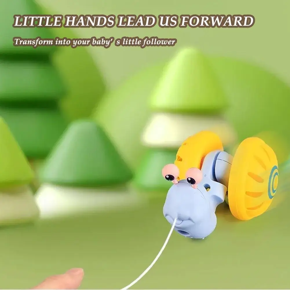 Rope Walk Along Snail Pull Toy Self-Assembly Baby Hand-pulling Rope Snail Cartoons Cute Pet Car For Kids Baby Exercise Walk D9N5