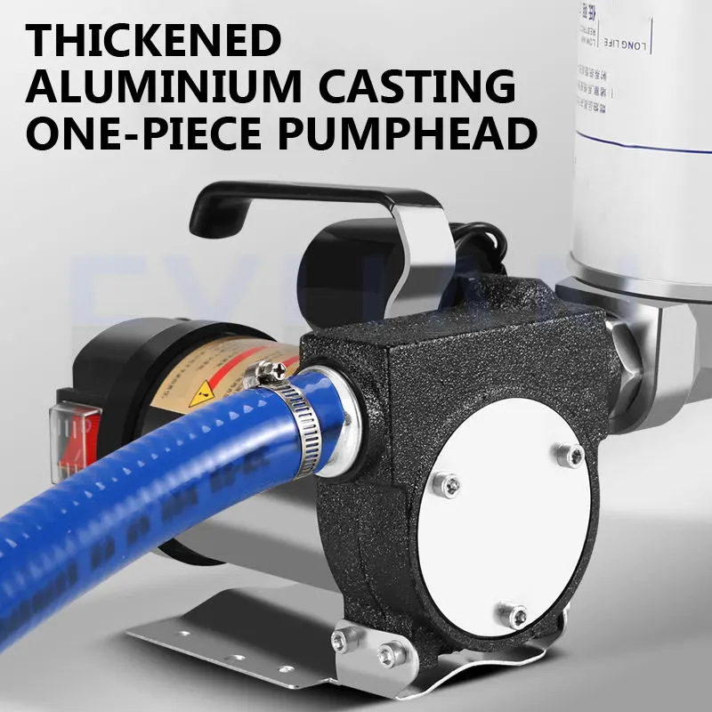 12V/24V/220V Fuel Transfer Pump For Diesel Kerosene 990W Self-Priming Pump Automatically Stop Electric Oil Pump Fuel Dispenser