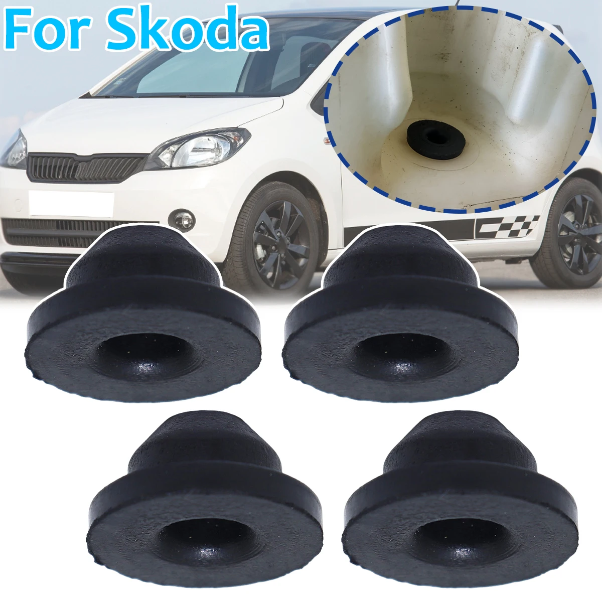 4Pcs Windscreen Washer Headlight Pump Seal Water Reservoir Gasket For Skoda Citigo NF Fabia Yeti 5L Grommet Mount Rubber Bung