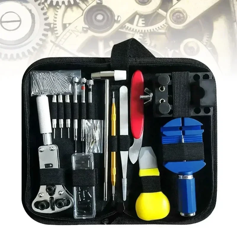 147pcs/set Watchmaker Watch Repair Repairing Tools Kit Case RemoverOpener Bar Set Watch Spring Pin Bars Back Case Opener Screw