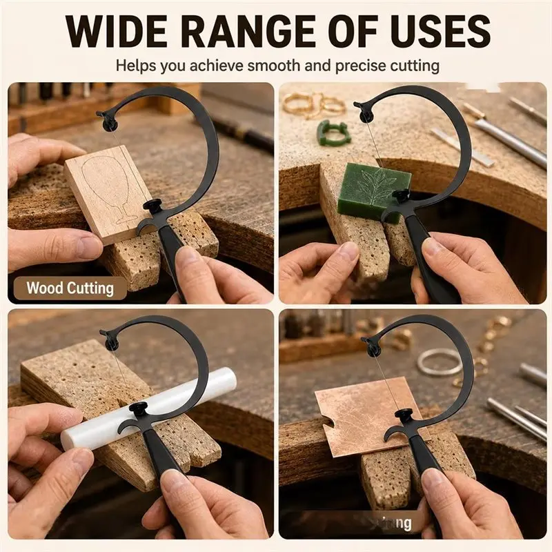 WORTHOWN-Jewelry Saw Frame Kit U Shaped Jeweler's For Gold Silver Wax Wood Cutting