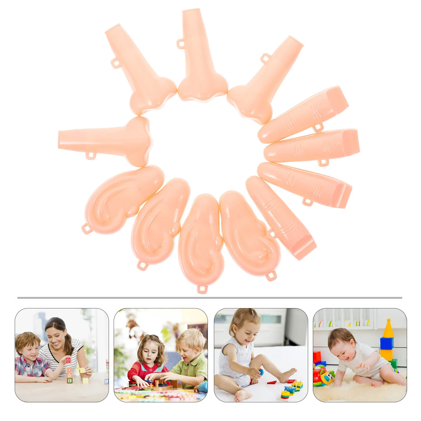 

6Pcs Simulation Facial Features Prank Whistle Plaything for Party Decorative Props April Fool's Day Gift Whistle Toy