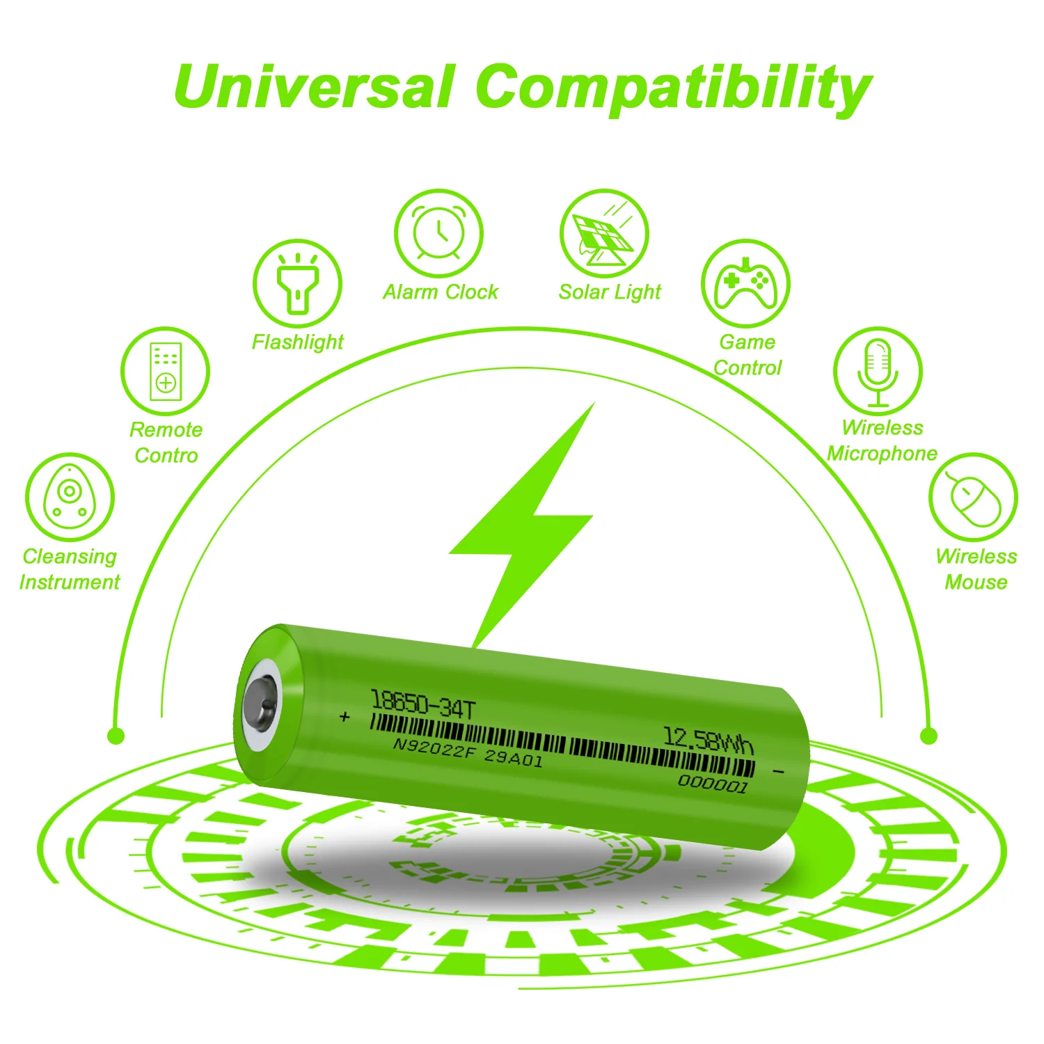 New 2024 18650 3400mAh Battery 3.7v 18650 Lithium Rechargeable Battery with Pointed Real Capcity 3400mAh Flashlight Batteries