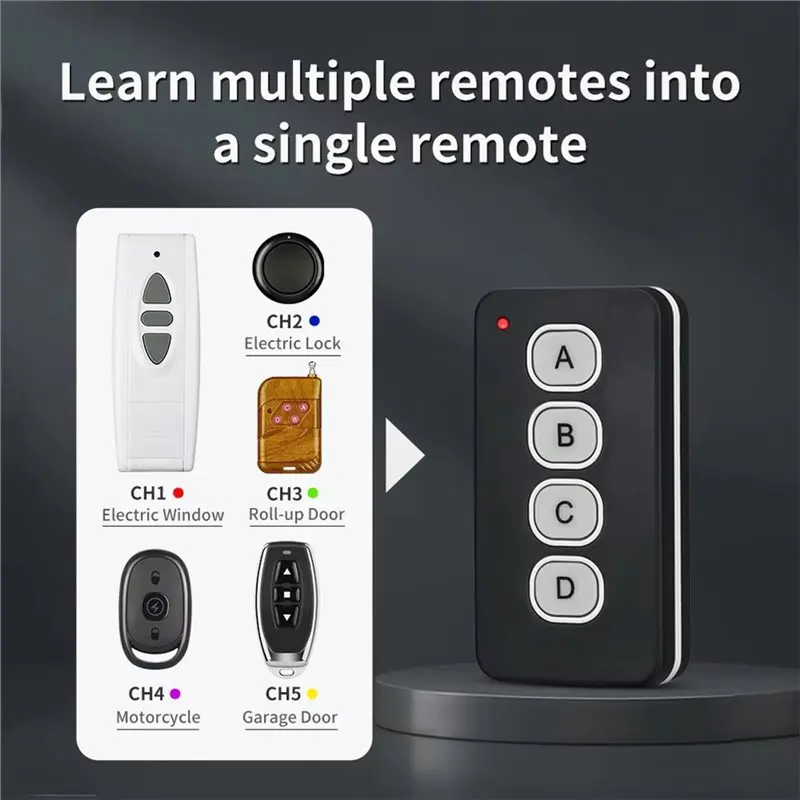B68C 433Mhz Gate Opener Roller Shutter Door Opener 4CH Car Key Garage Door Gate Opener Duplicator Universal 4 Buttons Door Remot