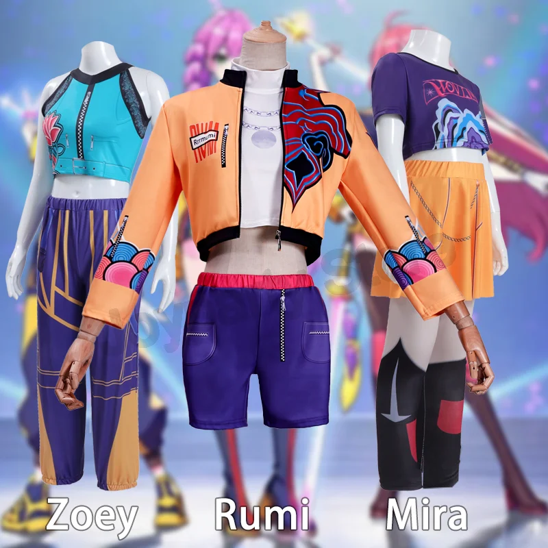 2025 فيلم جديد K-Pop ميرا رومي زوي الصيادين تأثيري حلي هالوين كرنفال شيطان المرحلة ثلاثية الأبعاد نمط مطبوع لعب الأدوار الملابس