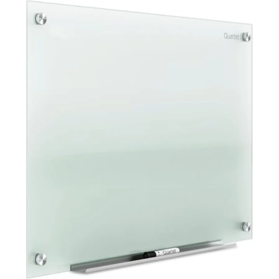

Whiteboard Glass Dry Erase Board Non-Magnetic 36"W x 24"H Infinity Frameless Mounting Frosted Surface Accessory Tray and 1 Dry