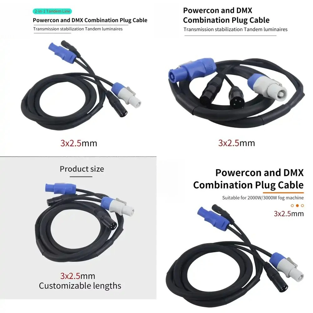 High Quality Customizable 3 Pin DMX Cable for Stage Lighting Player Audio Video Available Combo Cable for DJ Equipment for
