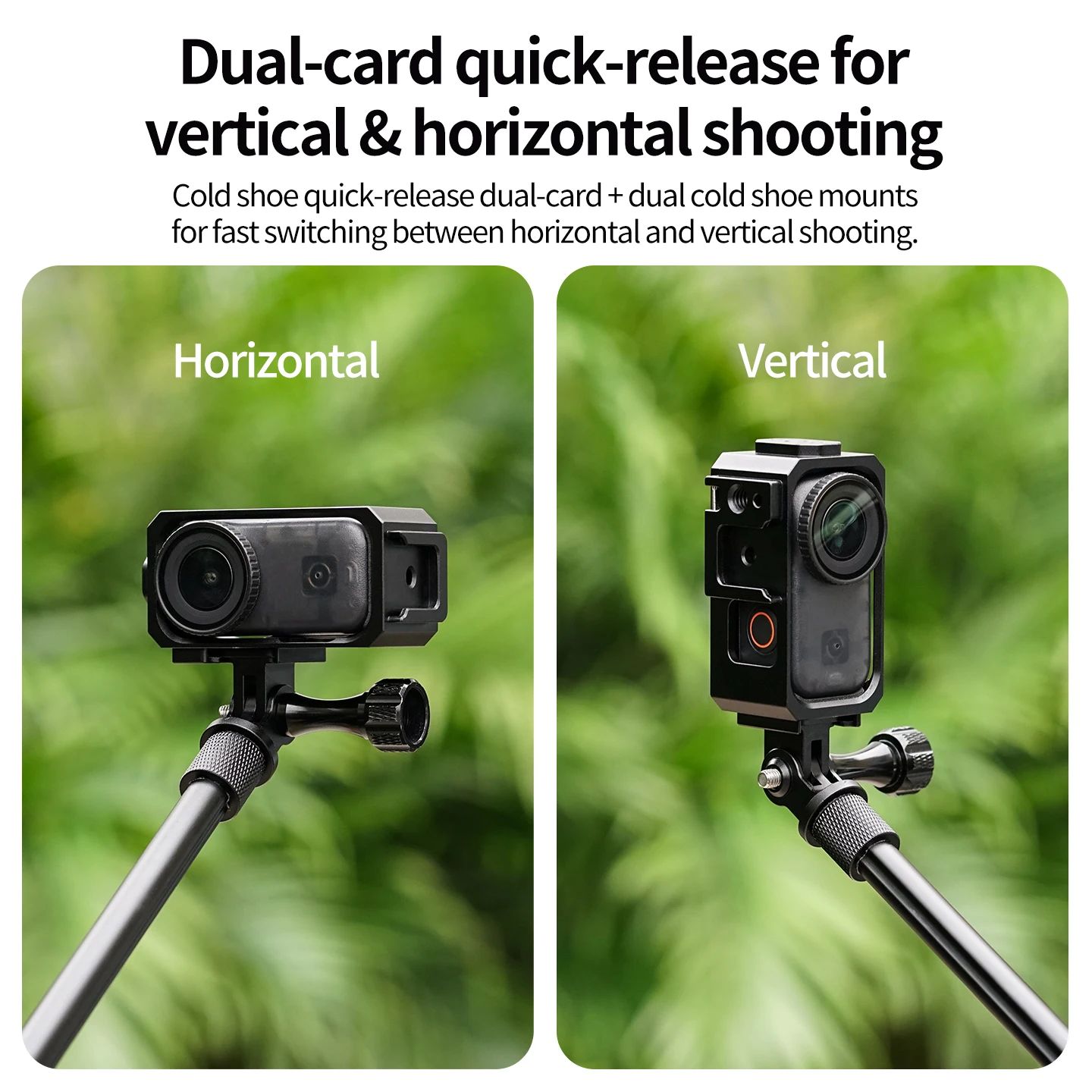 Für DJI Osmo Nano Metall-Käfig Schnellwechsel-Stativadapter Cold Shoe Halterung für Vertikale und Horizontale Umschalt-Actionkamera Zubehör – Detail 14