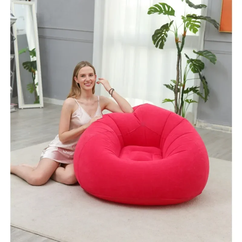 New Luxury Folding Portable Inflatable Chair for Living Room Bedroom Balcony Single Lazy Sofa Chair Outdoor Leisure Sofa Bed