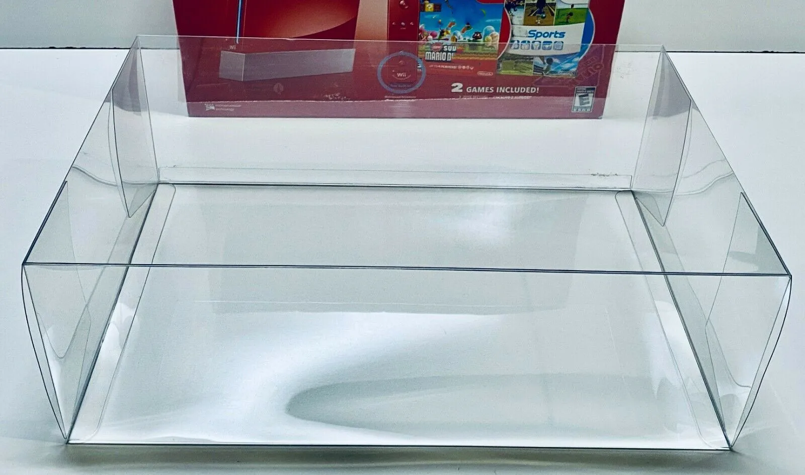 1 Clear Console Box Protector for RED Wii Mario 25th Anniversary Only! Nintendo