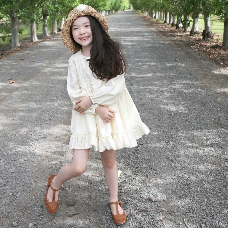 

Princess Style Long Sleeve Cotton Dress for Girls Spring Autumn Korean Version Baby Girl's Dress Little Girl's Clothing