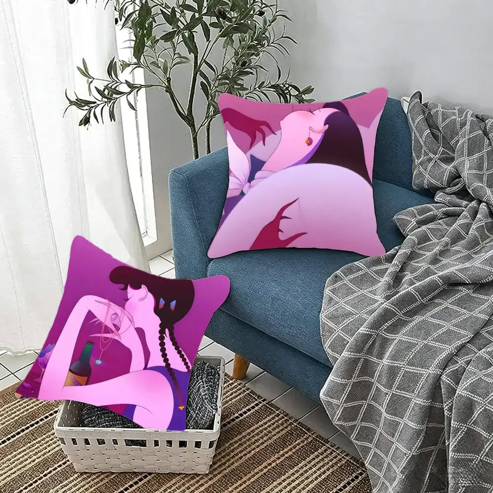 Ethereal Minimal R-Rasuku's Profile Cushion Cover Fluffy velvet Nordic style plush Living room sofa decorative