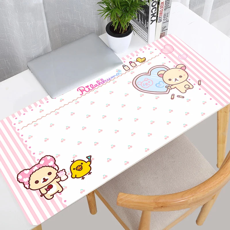 Cute Mouse Pad Korilakkuma Rilakkuma Desk Mat Anime Playmat Gaming Mousepad Speed Computer And Office Gamer Cabinet Keyboard Pad