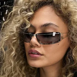 Y2k Retangle Sunglasses Women Men Brand Designer Gradient Goggle Sun Glasses Steampunk Glasses Shades Eyewear Mirror Eyeglasses