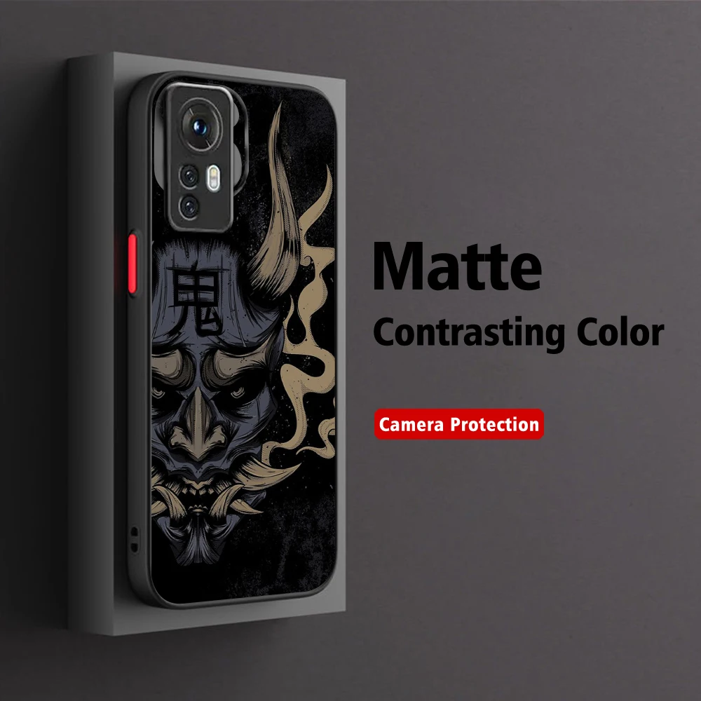 Japan Ghost Face Samurai Handy hülle für Xiaomi Redmi Note 13 12 11 10 10c 10x9 9a 9t 9c 8 7 pro plus 5g matte transparente Abdeckung