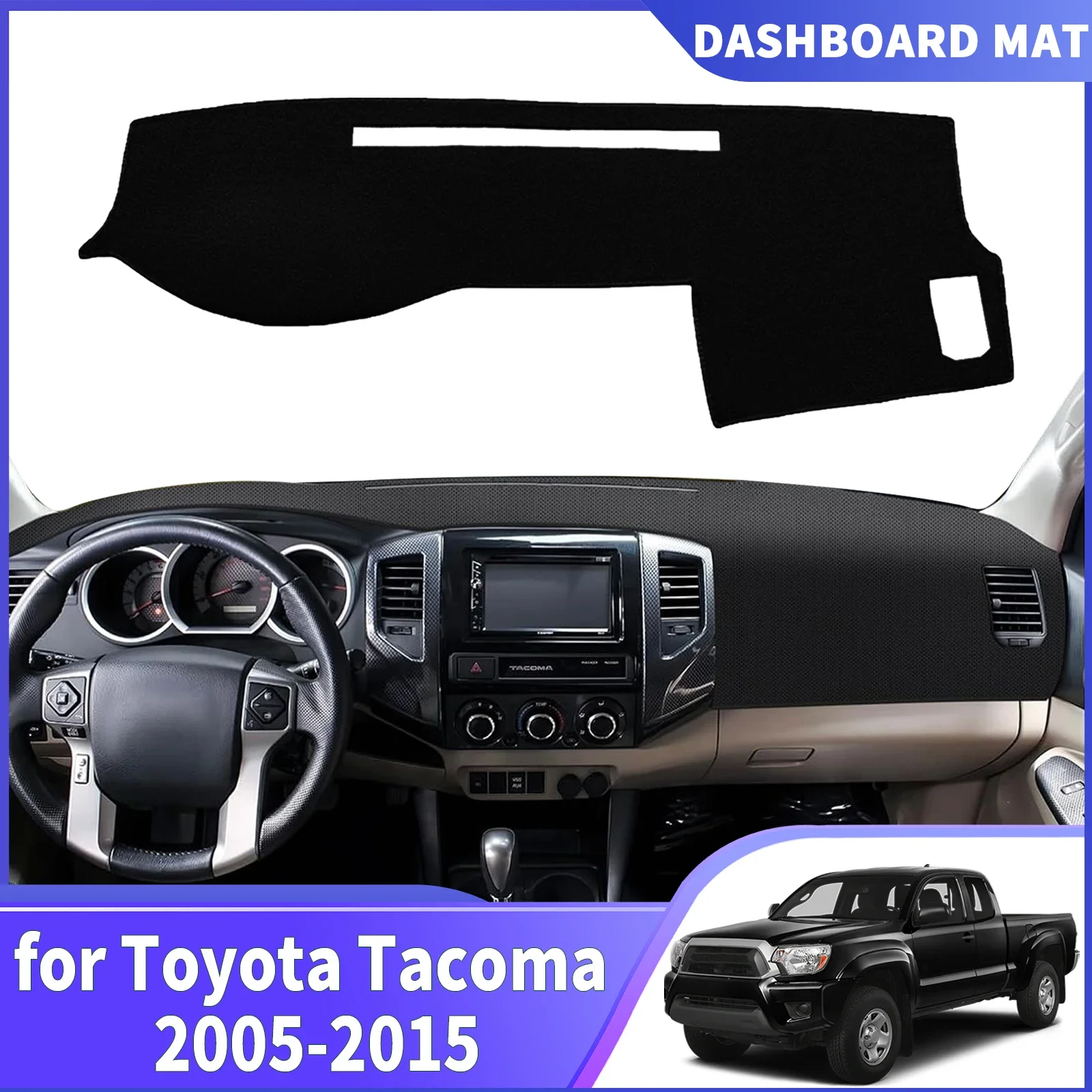 

Для Toyota Tacoma 2005-2015: Специальный чехол-накладка на приборную панель, солнцезащитный коврик, антибликовый, антиотражающий, аксессуары для приборной панели.