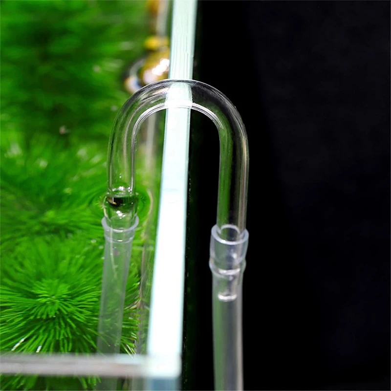 1pc transparentes Glas aquarium u-förmiges Luftrohr Aquarium CO2-Sauerstoffrohr-Rückschlagventil für Diffusor pumpen zubehör