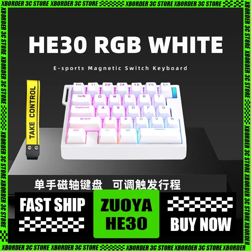 

ZUOYA HE30 Single Handed Magnetic Axis Keyboard Wired Gaming Small Keyboard E-sports Special Appearance Compact Portable Gift