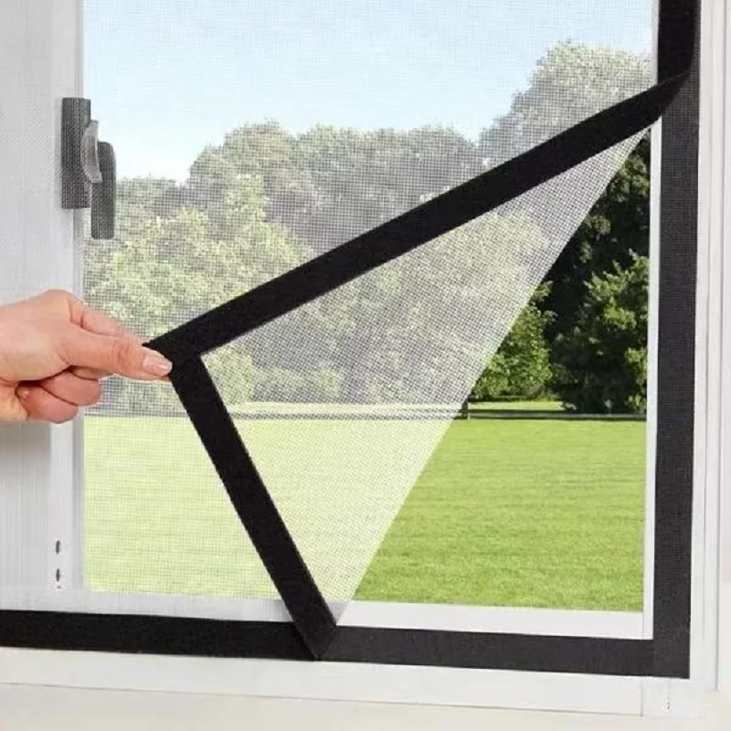 White and black mixed custom home mosquito net, self-adhesive window screen, simple mesh invisible curtains,fly and insect proof