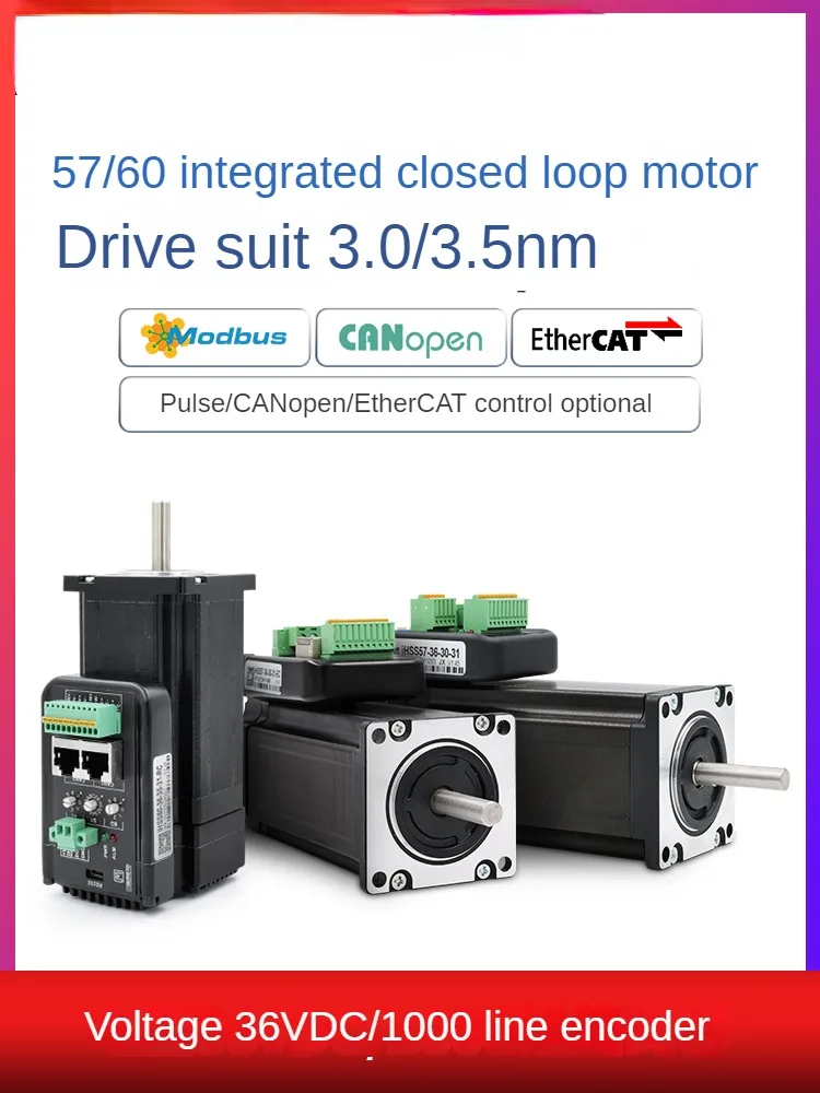 57 60 Bus Integrated Closed Loop Stepper Motor 3.0 3.5NM Torque Motor Driver Set