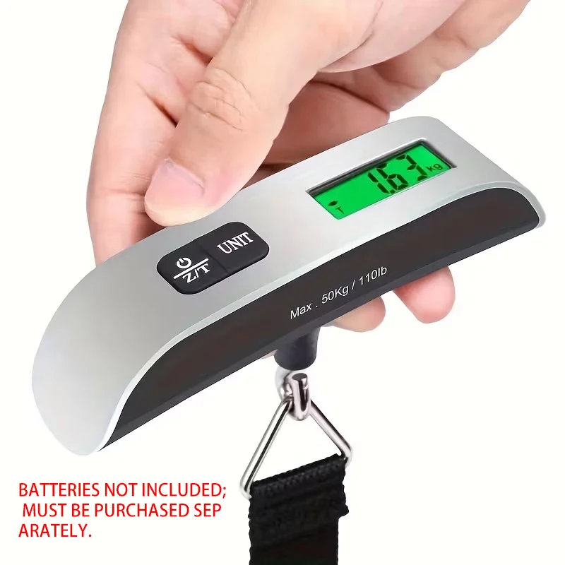 Portable Electronic Luggage Scale with Comfortable Grip–50kg Capacity – Suitable for Home, Travel, and Outdoor Use（not included）