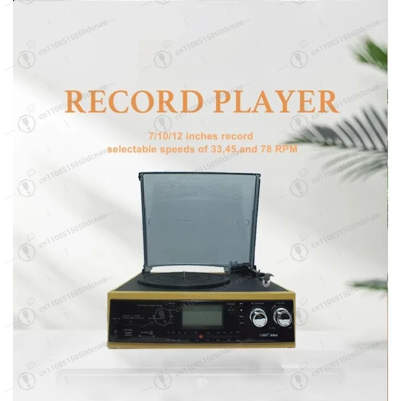 Classic Vintage Wooden Box Vinyl Turntable Wireless Gramophone USB Bluetooth Music Speaker Consumer Electronics