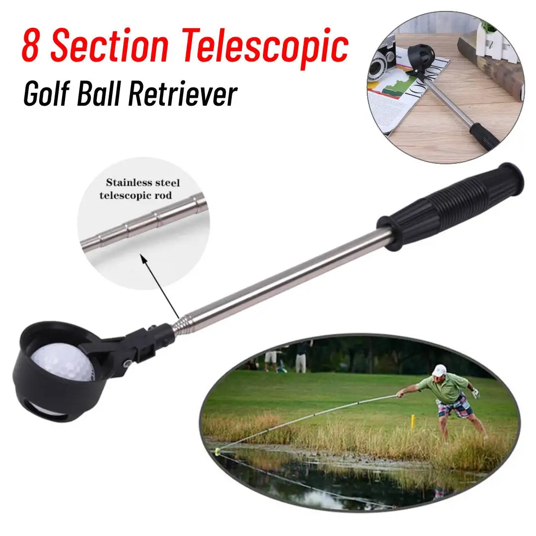 

Телескопический захват для мячей для гольфа из нержавеющей стали, 8 секций, инструмент для подбора мячей, аксессуар для гольфа на воде, для активного отдыха