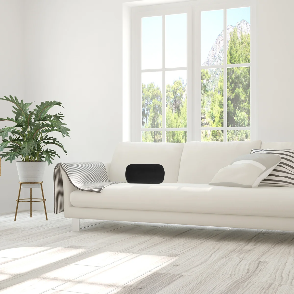 

BUTIFULSIC 2pcs Neck Pillow Black Back Cushion Cylinder Stuffed Throw Pillows Bolster Chair Accessory Comfortable Home Decor