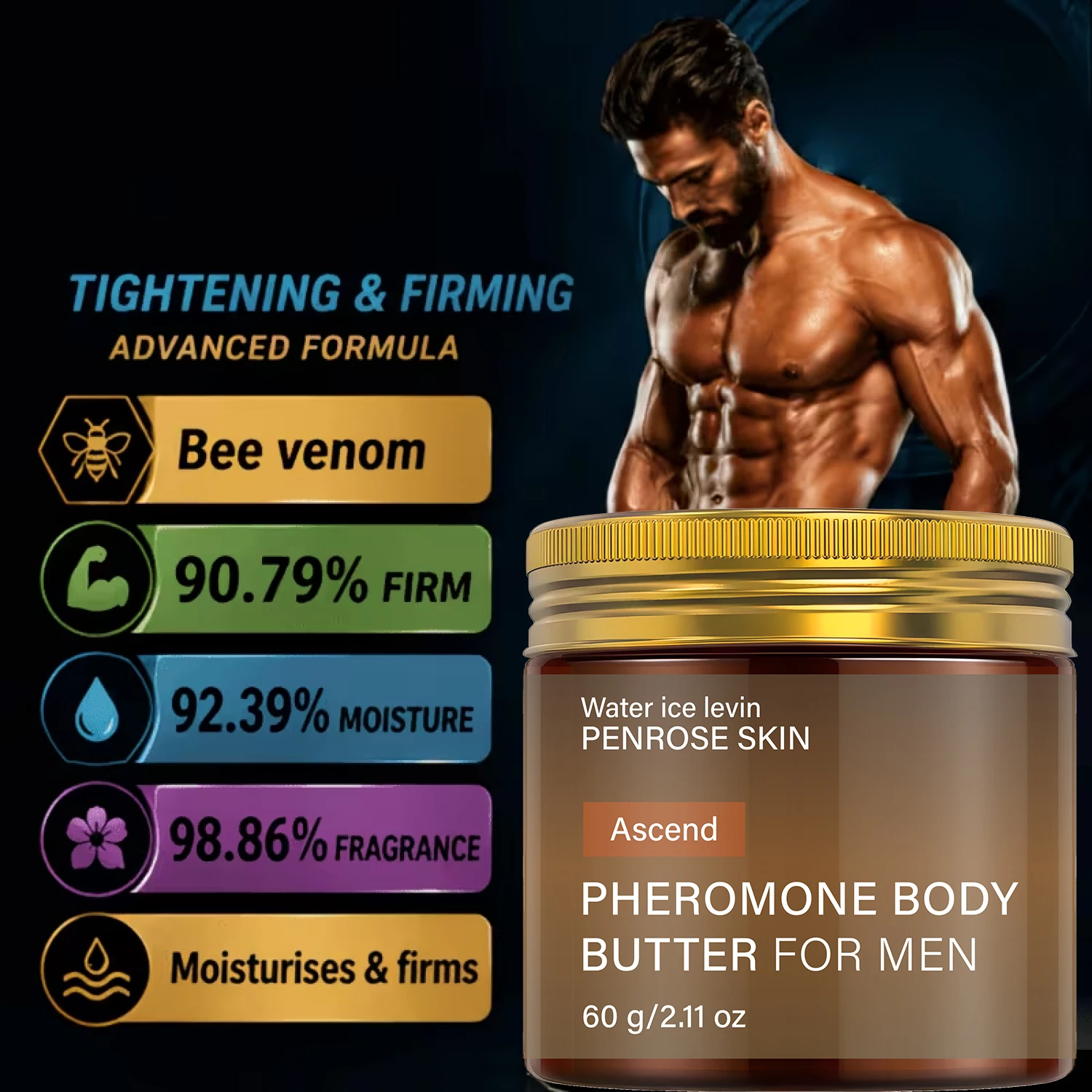 Loción Corporal Hidratante para Hombre – Absorción Rápida, Piel Suave y Firme, Cuidado Diario – 60g