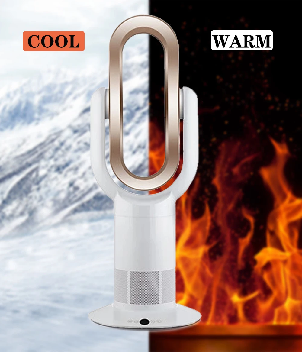 Modern Design Electric Heater Bladeless Fan PTC Thermostatic Floor Standing Remote Controlled with Overheat Protection