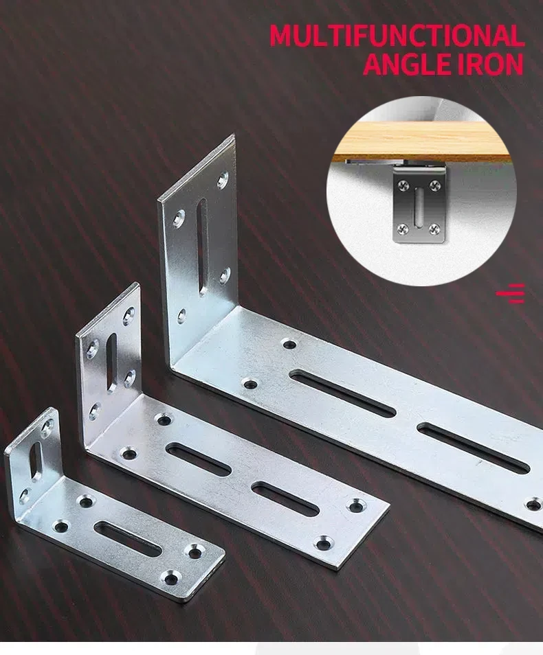 L Angle adjustable heavy duty bracket Stainless steel adjustable Angle bracket  90 degree slotted  used for furniture repair