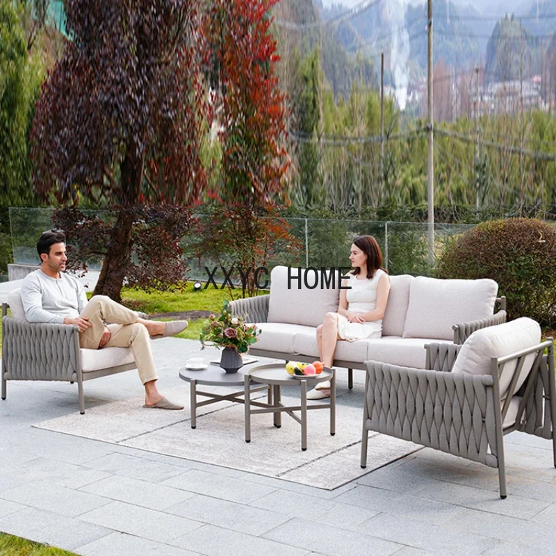 

Buiten Sofa Terras Buiten Casual Combinatie Katoenen Touw Sofa